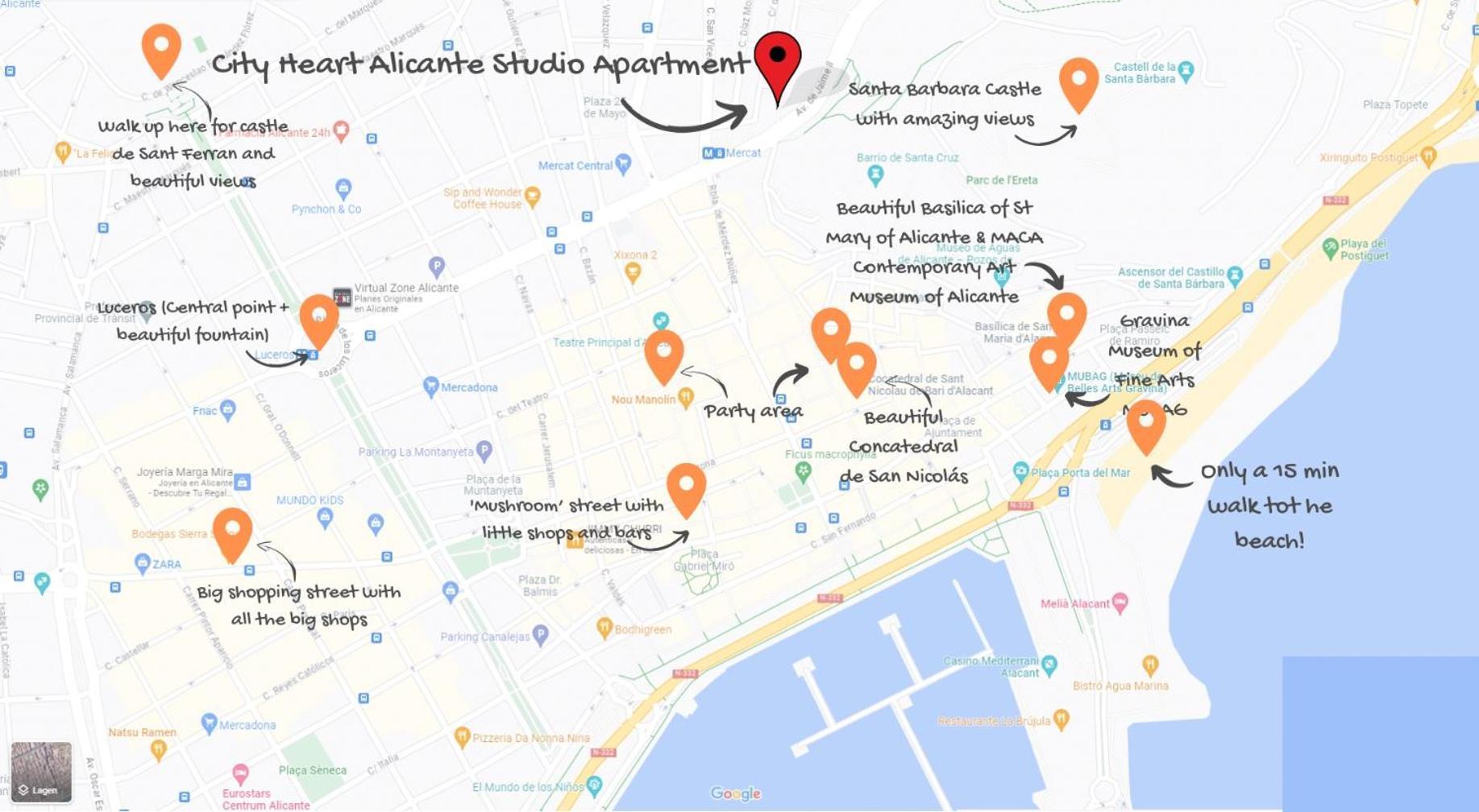 City Heart Alicante Studio Apartment - Castle View Экстерьер фото